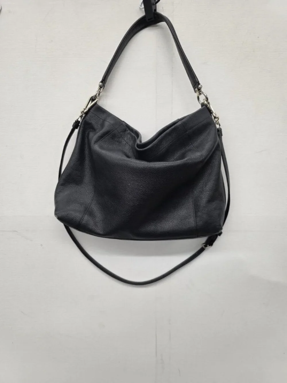COACH Scout Hobo Black Pebbled Leather Shoulder Crossbody Bag